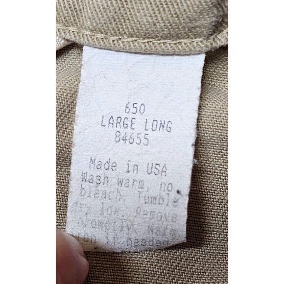 Camco Mens Large Long Tan Heavy Flame Resistance Embroidered Ducks Shirt USA - Picture 11 of 12